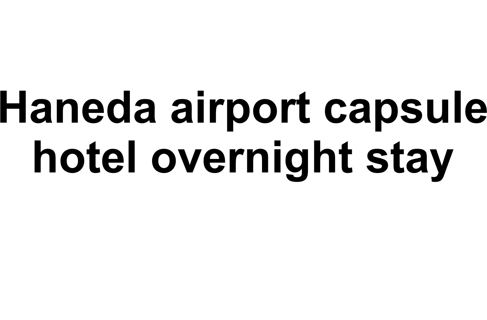 Haneda airport capsule hotel overnight stay